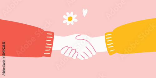 Handshake illustrating a symbol of agreement, friendship, and partnership. Symbolizing trust and unity against a soft background, the image conveys a message of collaboration.