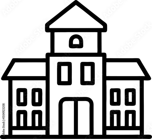 School building line icon, vector pictogram of college or university. Education illustration, sign for schoolhouse exterior