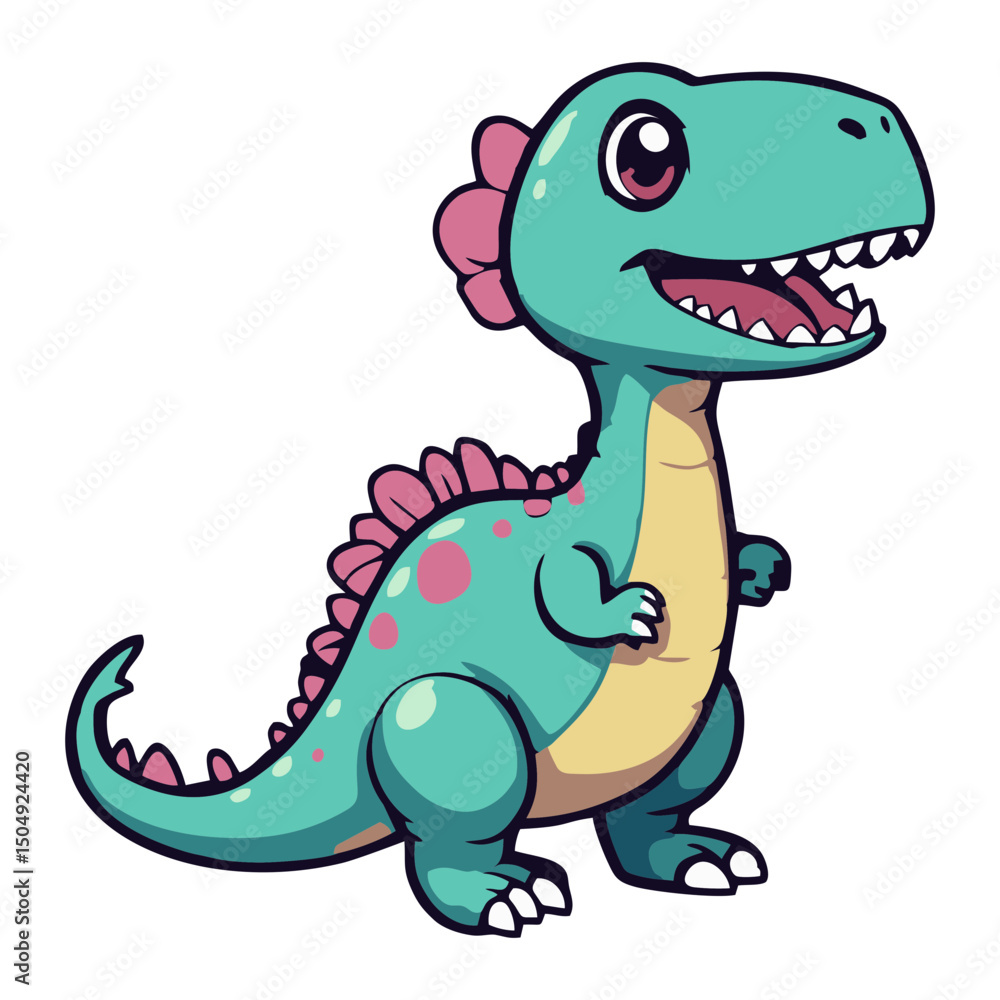 Fototapeta premium Cartoon Dinosaur Clip Art – Fun Prehistoric Character for Kids