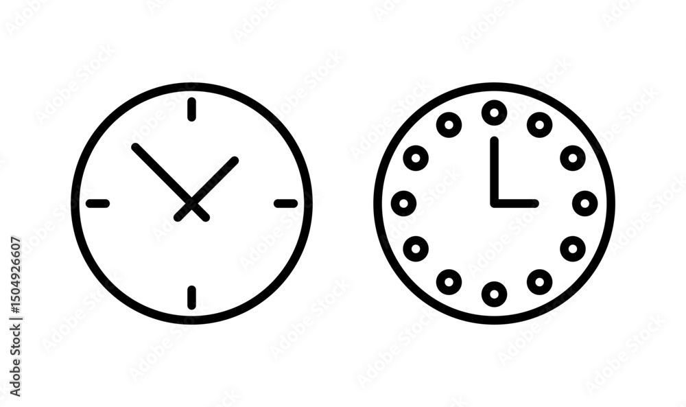 Clock icon logo design. Time sign and symbol. watch icon Clock icon logo design. Time sign and symbol. watch icon