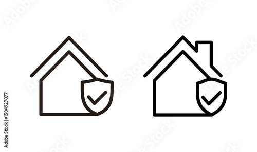 home insurance icon logo design. home protection sign and symbol