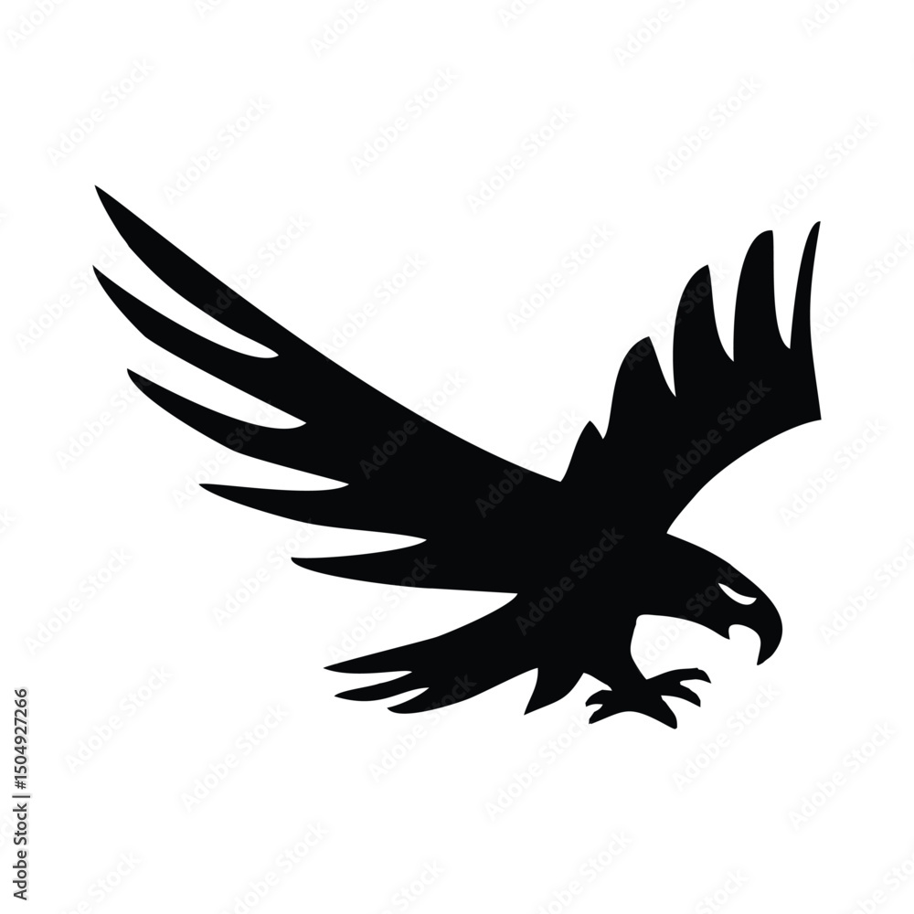 Obraz premium A powerful and majestic eagle logo featuring sharp details and bold lines, symbolizing strength, freedom, and leadership. Perfect for sports teams, security companies, government agencies, outdoor bra