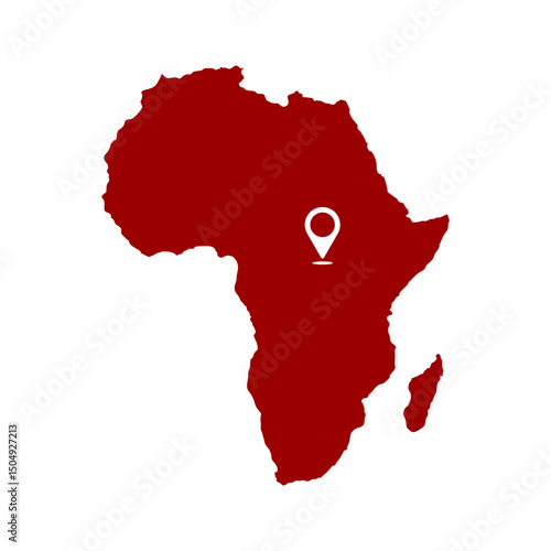 vector map of africa continent isolated on transparent background