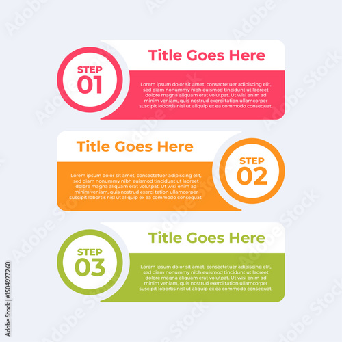 Three step infographic template.