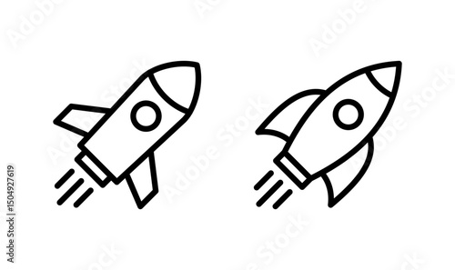 Rocket icon logo design. Startup sign and symbol. rocket launcher icon