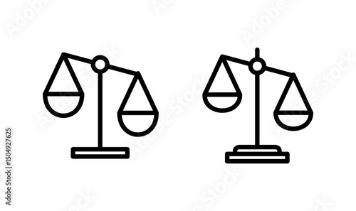 Scales icon logo design. Law scale icon. Justice sign and symbol