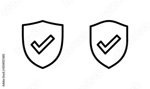 Free Download Shield check mark icon logo design. Protection approve sign. Insurance icon - GFXLoad