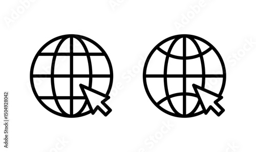 Web icon logo design. go to web sign and symbol. web click icon. Global search icon