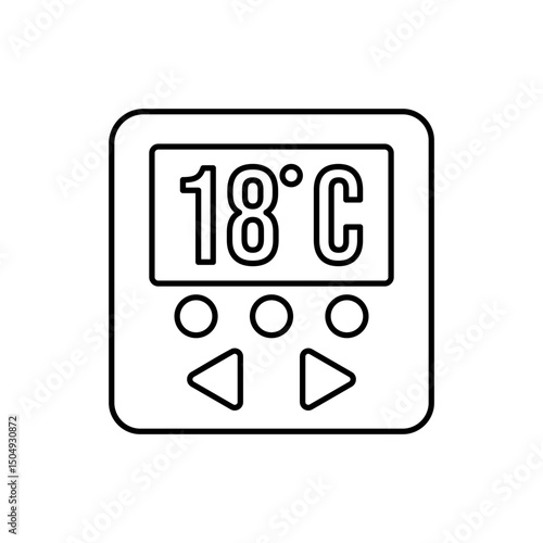 smart thermostat icon, vector line isolated on white background. trendy and modern design