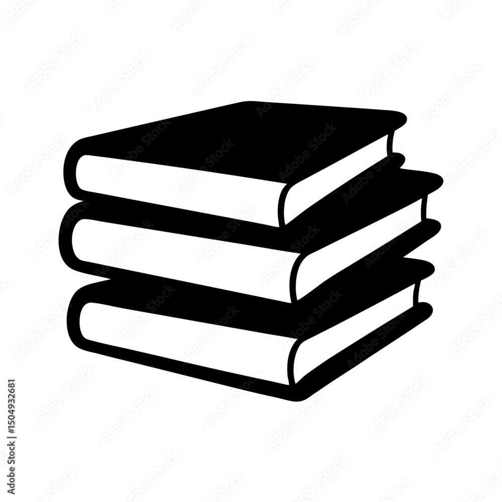 Book Stack Silhouette Vector, Books icon Book Stack Silhouette Vector, Books icon