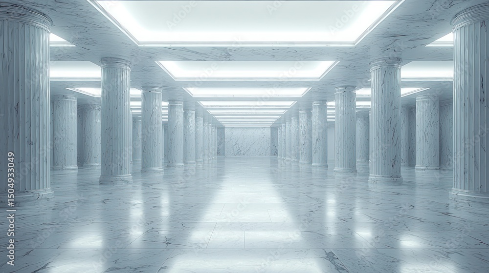 Marble colonnaded hall, light and spacious Marble colonnaded hall, light and spacious