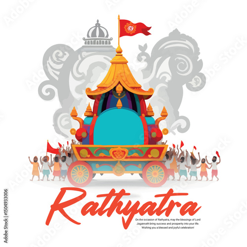 Happy Rathyatra Festival | Lord Jagannath Puri Yatra | Chariot Festival India | Social Media Greeting Design