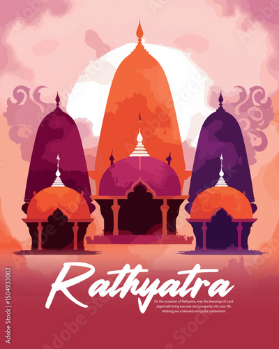 Happy Rathyatra Festival | Lord Jagannath Puri Yatra | Chariot Festival India | Social Media Greeting Design