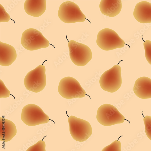 pear seamless pattern background, vector repeated pattern of pears