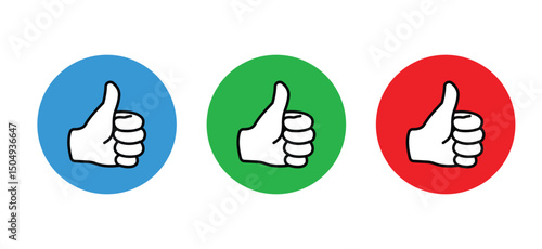 Set Thumb Up Icon Vector