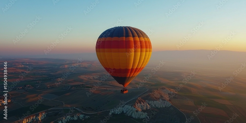 Obraz premium A magical morning in Turkey, where hot air balloons rise over the valleys and historic caves