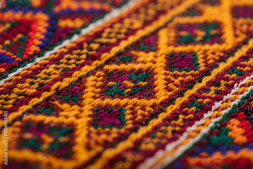 Colorful South American Fabric Close-Up