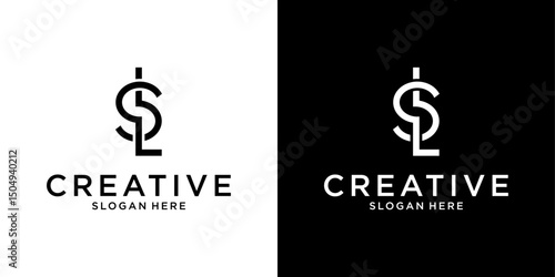 SL or LS initial letter logo design vector template