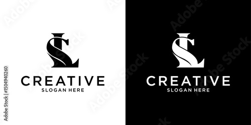 SL or LS initial letter logo design vector template