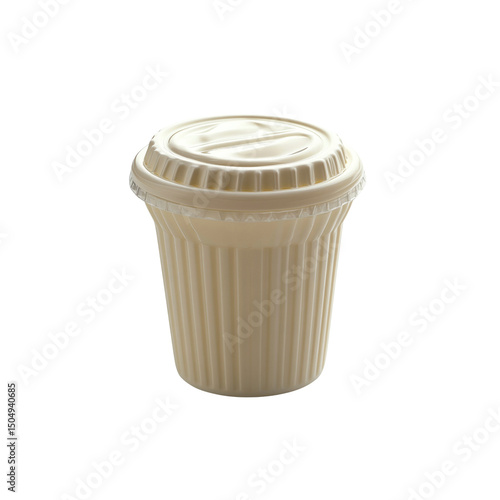 Wallpaper Mural Creamy Beige Disposable Cup with Lid - Eco-Friendly Packaging for Food and Drinks Torontodigital.ca