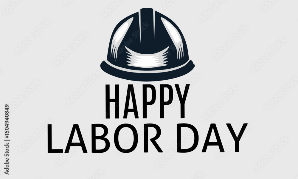Fototapeta premium labor day greeting card or international workers day vector illustration with worker safety helmet. labor day celebration.