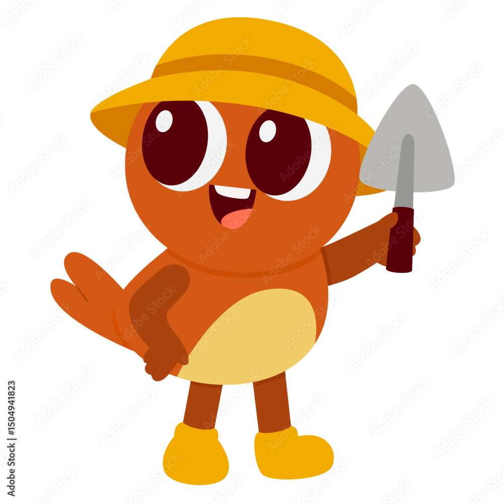 Obraz premium Retro Bird Character Illustration