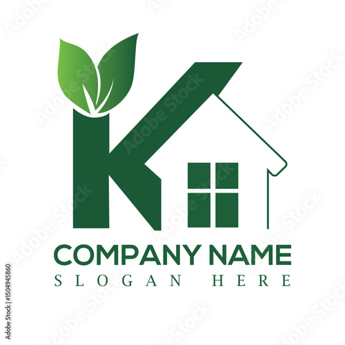 K letter home natural modern logo design, logo design , minimalist logo design, corporate logo design