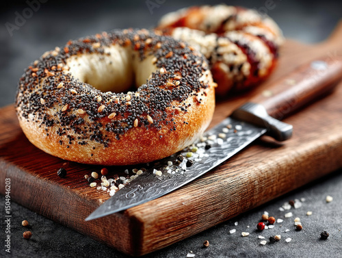A freshly baked bagel place...