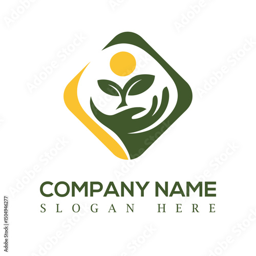 natural hand modern logo design, logo design , minimalist logo design, corporate logo design
