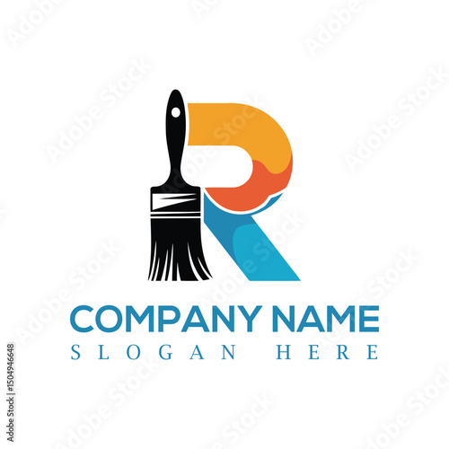 R letter painting modern logo design, logo design , minimalist logo design, corporate logo design