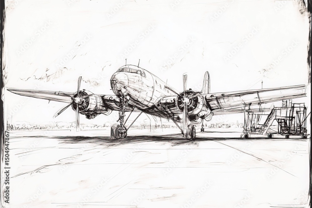 Fototapeta premium plane sketch