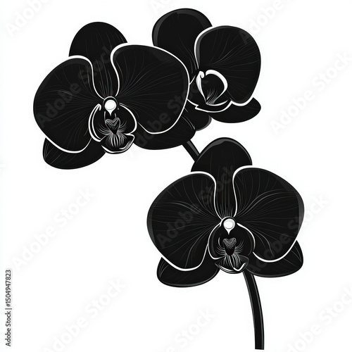 orchid silhouette , black a...
