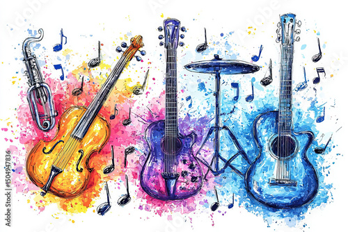Music sketch: A vibrant rep...
