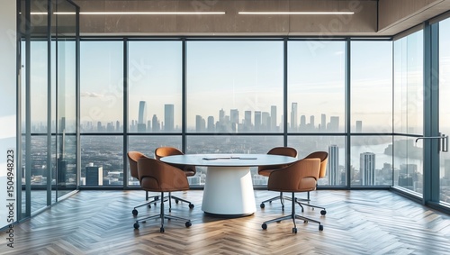 Wallpaper Mural Modern meeting room interior with city view Torontodigital.ca