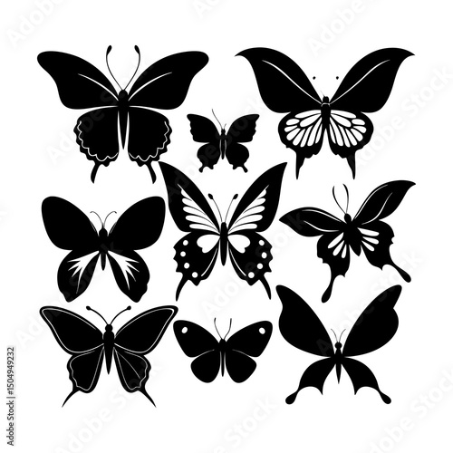 Assorted Butterfly Silhouettes