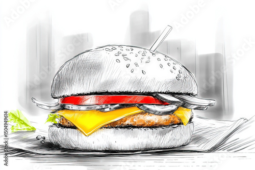 burger sketch
