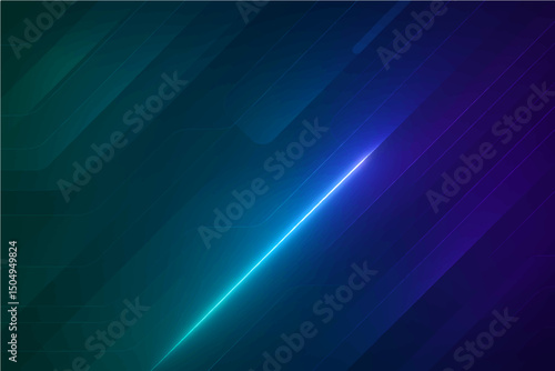 Abstract green blue and purple violet vector abstract modern technology background with glowing line. Future technology concept. Horizontal banner template. Vector illustration.