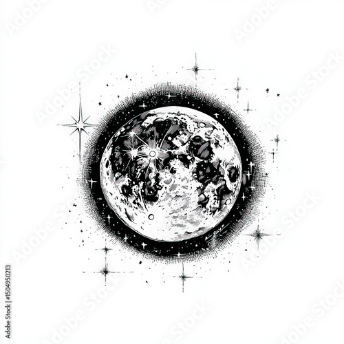 moon stars silhouette , bla...