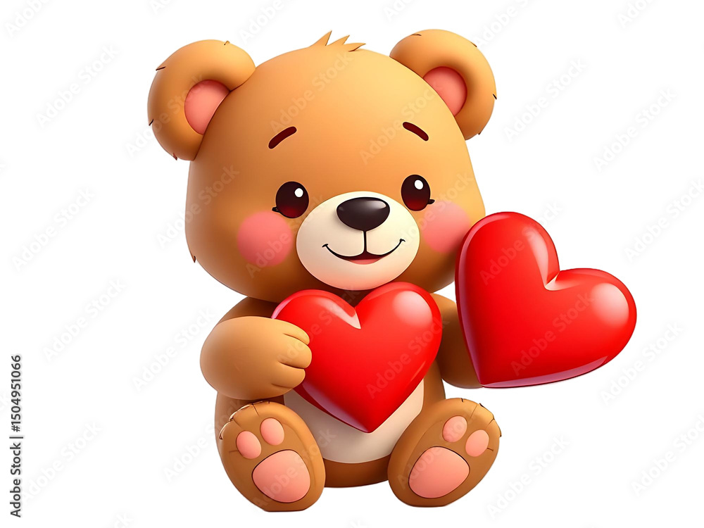 Adorable Teddy Bear Holding Love Hearts Valentine's Gift Idea Adorable Teddy Bear Holding Love Hearts Valentine's Gift Idea
