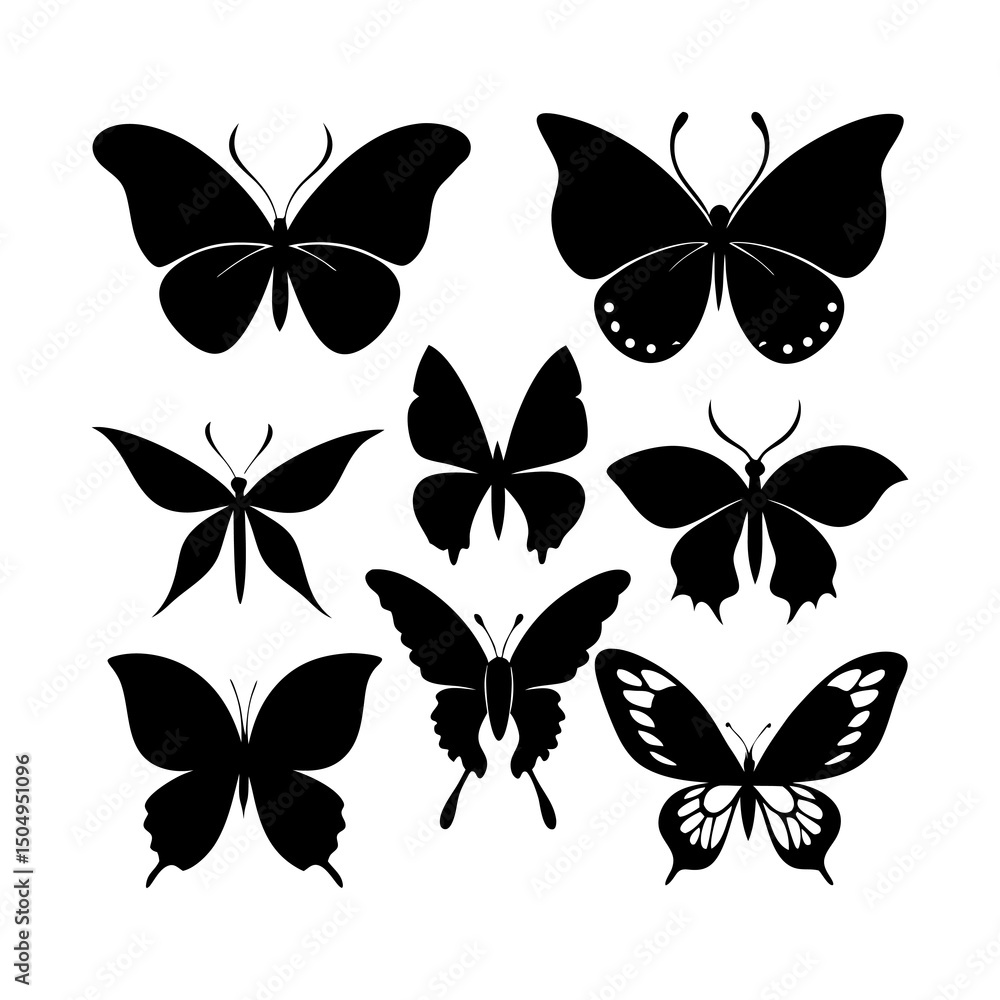 Obraz premium Assorted Butterfly Silhouettes