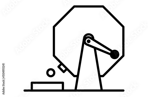 くじ引き・ガラガラ・抽選会のシンプルアイコンベクターイラスト 正月 縁起物 日本 和風