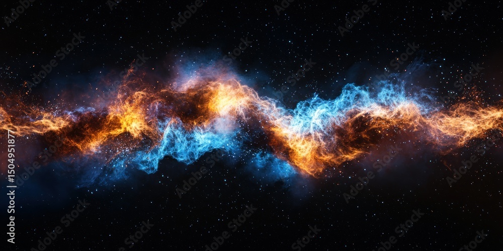 Fototapeta premium A mystical cosmic rift where time and space merge into a dazzling display of colors