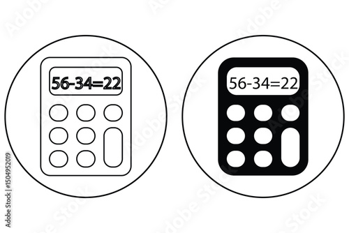 Calculator icons set. Accounting calculator sign and symbol. Symbol of tax accounting scientific keyboard device.