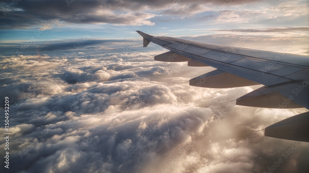 Fototapeta premium Flight over clouds aerial view photography sky serenity and adventure