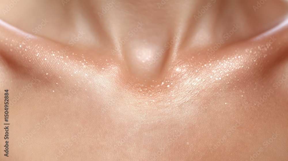 Fototapeta premium Glowing Skin Texture Peach Cream and Gold Shimmer