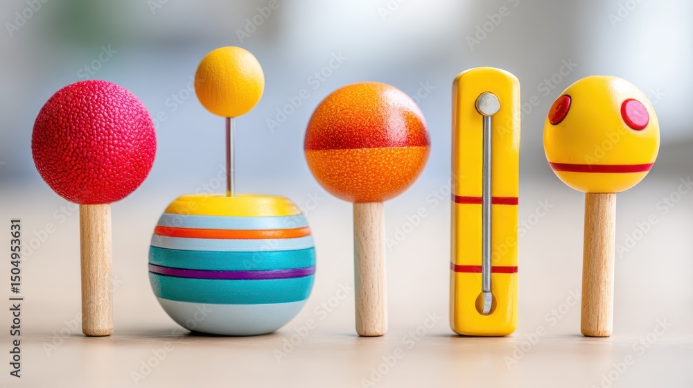 occupational therapist session design. Colorful wooden pins arranged artistically on a surface. occupational therapist session design. Colorful wooden pins arranged artistically on a surface.