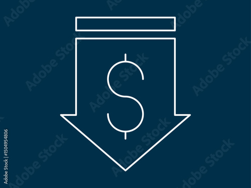 Low price icon. Black Friday icon and symbol. White outline Icon. Simple outline icon.