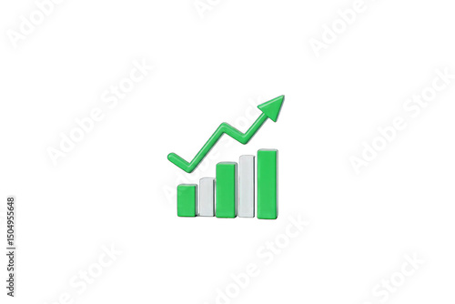 Ascending green bar graph with upward trending arrow, suggesting growth and progress Free Download Ascending green bar graph with upward trending arrow, suggesting growth and progress - GFXLoad