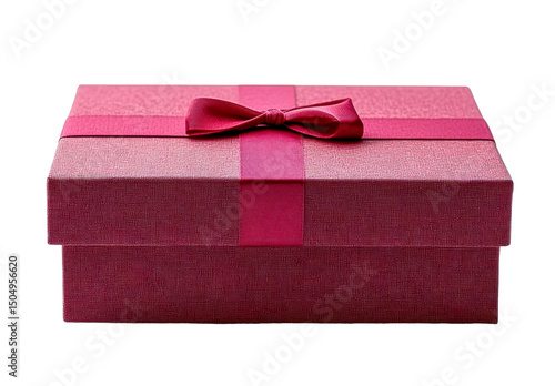 maroon gift box with bow on white background