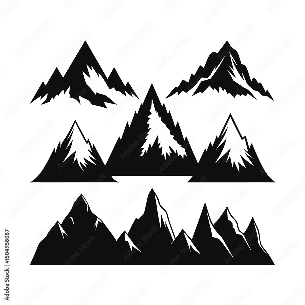 Obraz premium Mountain Silhouette Vectors